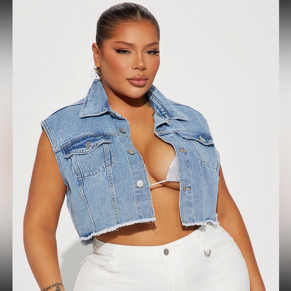 Denim Vest plus size